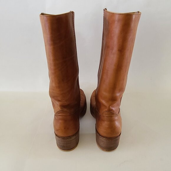 Vintage Mens 13 D Frye Black Label All Leather Square Toe 2563 Campus Boots 70s - Picture 4 of 16